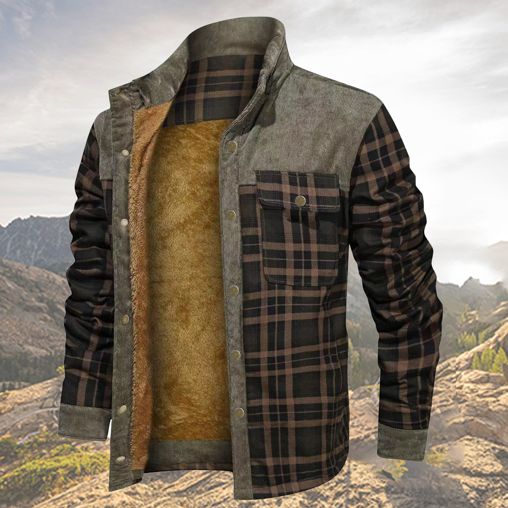 Kariertes Winterhemd und Fleecejacke für Herren
