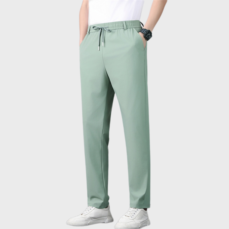 Sommer Herren lose Ice Silk Stretch gerade Freizeithose