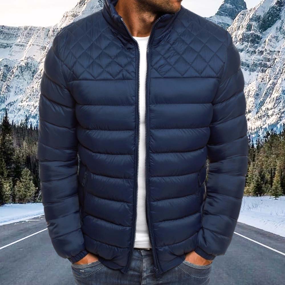 Herrenjacke mit Stehkragen und Rautenstreifen