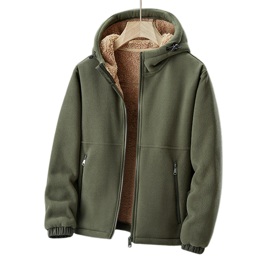 Veste à capuche sherpa chaude et épaisse pour hommes