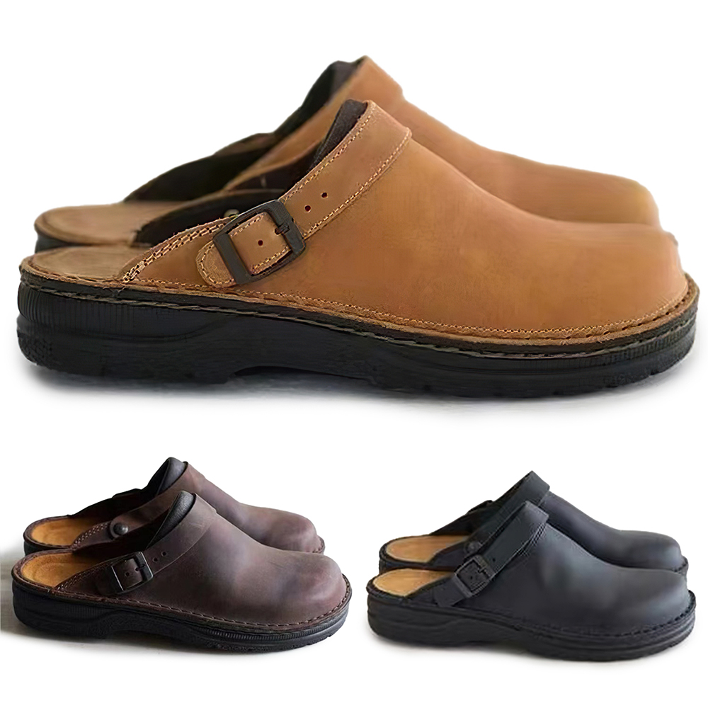 Neue große Freizeit-Lederhausschuhe für Herren