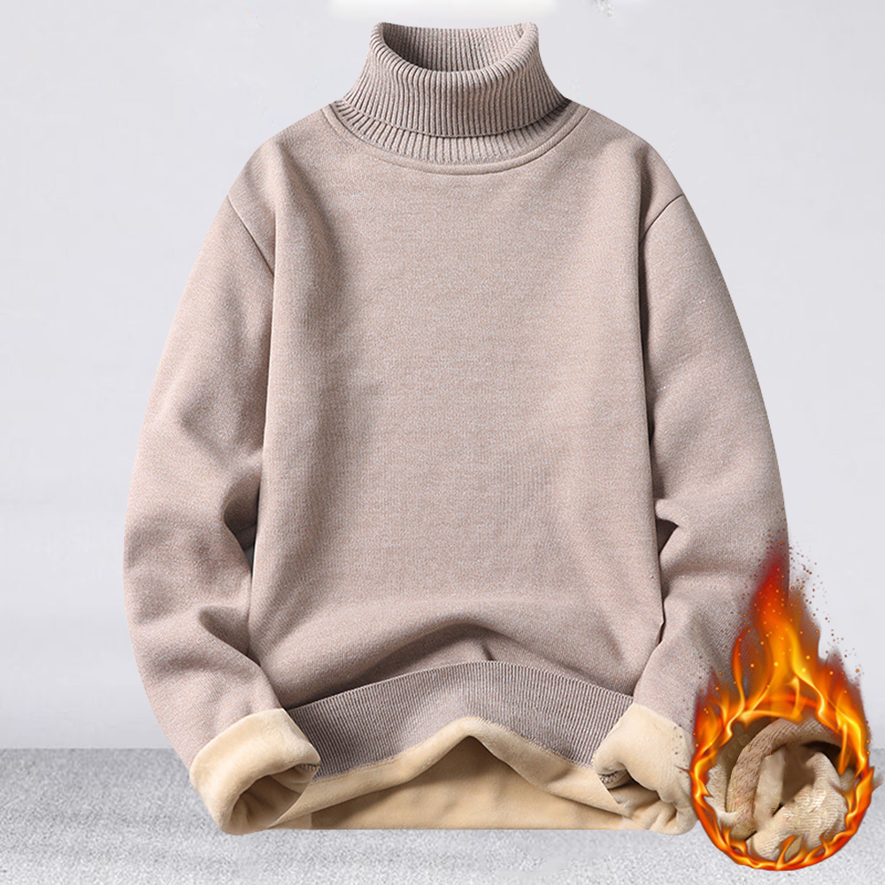 Rollkragen- und Fleece-Strickpullover für Herren im Winter