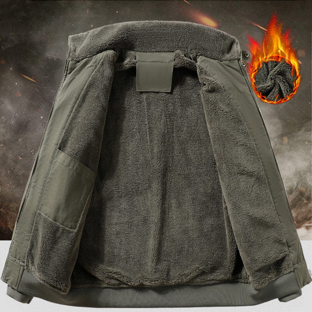 Blouson aviateur épais en polaire pour hommes