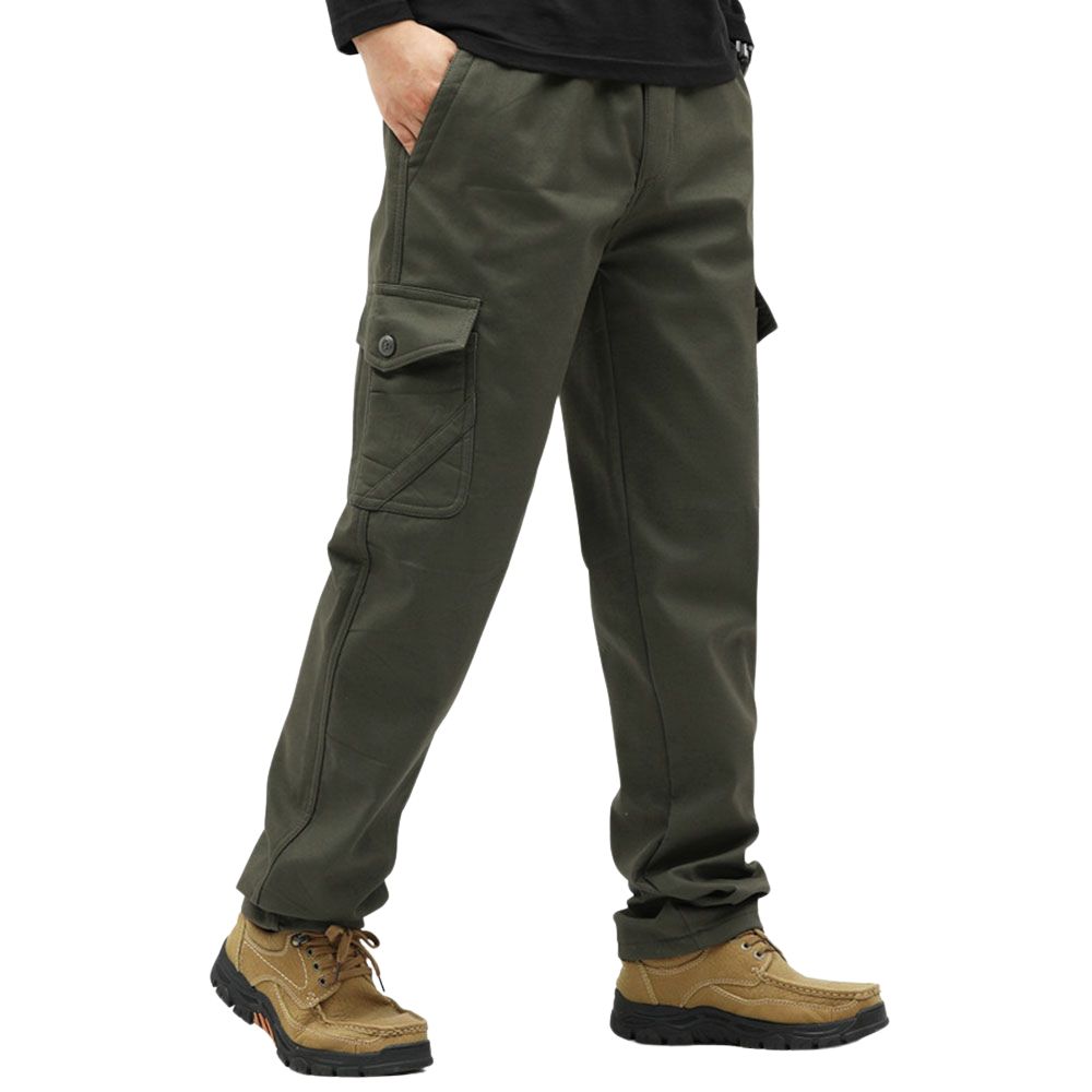 Pantalon décontracté chaud épaissi en polaire pour hommes