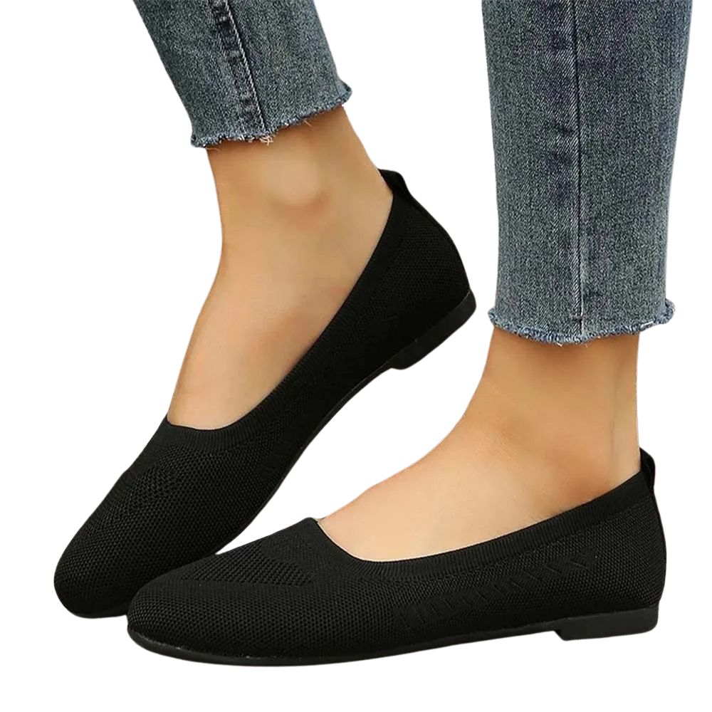Gewebte, atmungsaktive, flache Freizeitschuhe für Damen