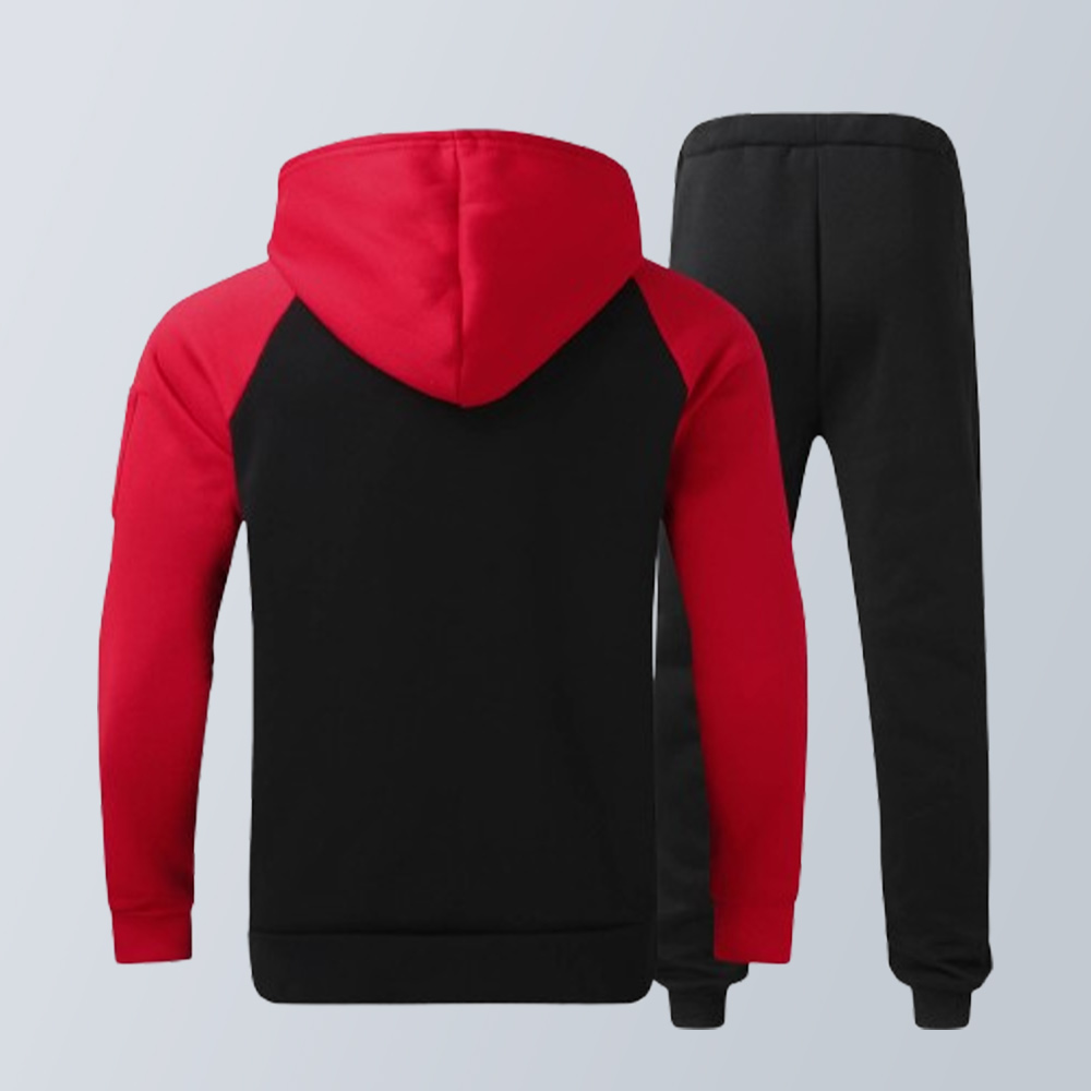 Zweiteiliger Anzug aus Sport-Sweatshirt und Hose mit Farbblockdesign für Herren