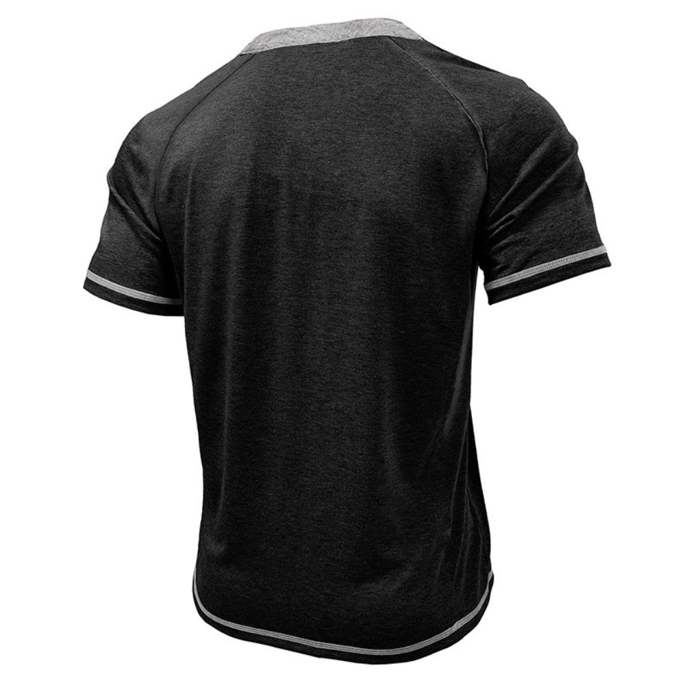 T-shirt à manches courtes en blocs de couleurs pour hommes