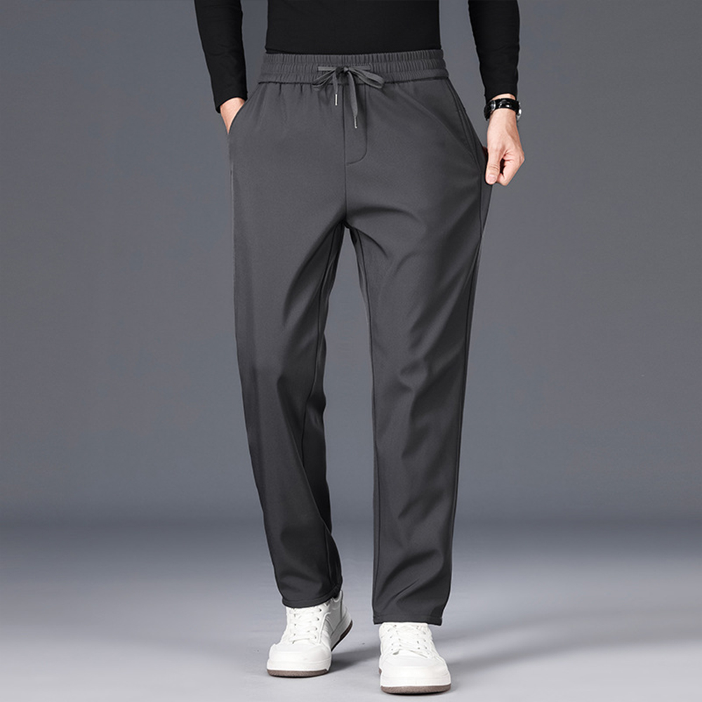 Pantalon décontracté droit extensible en polaire pour homme