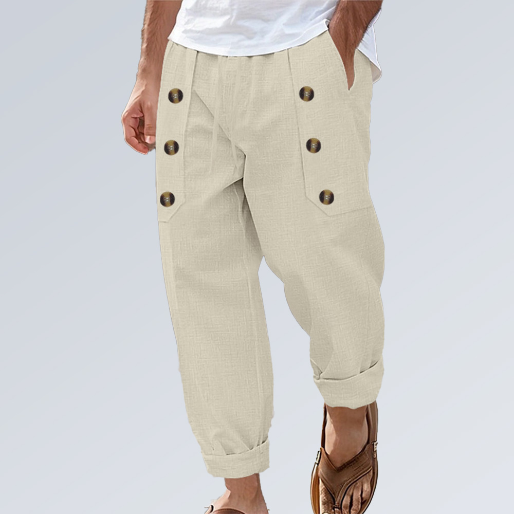 Lockere Freizeithose für Herren mit Knöpfen