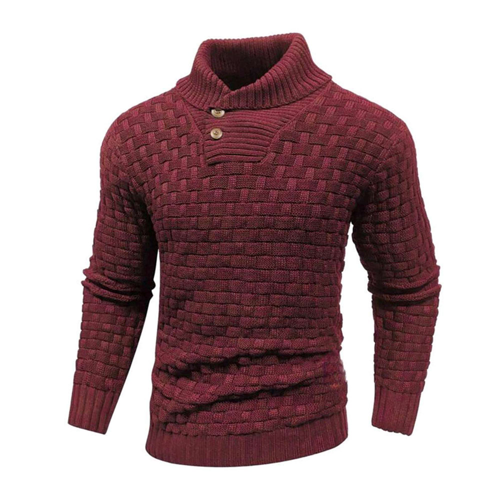 Pull décontracté à revers en tricot pour hommes