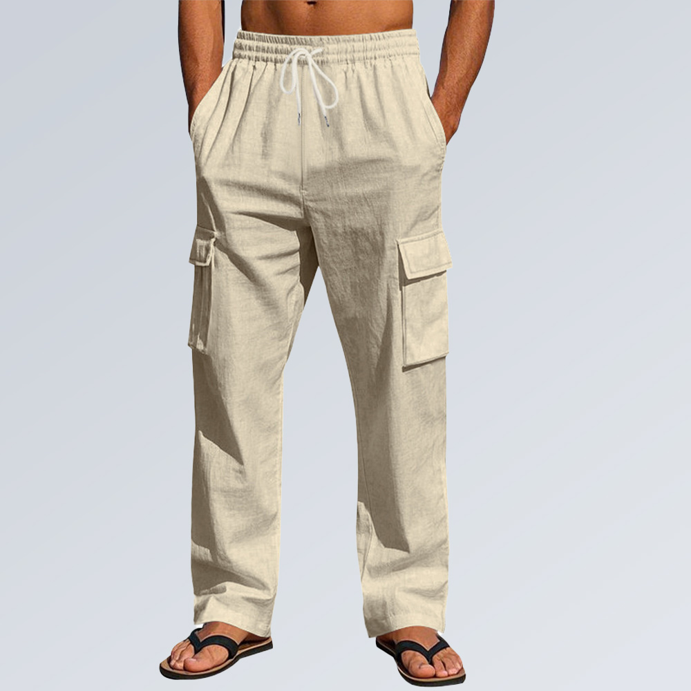 Dünne, lockere Arbeitshose mit mehreren Taschen für Herren