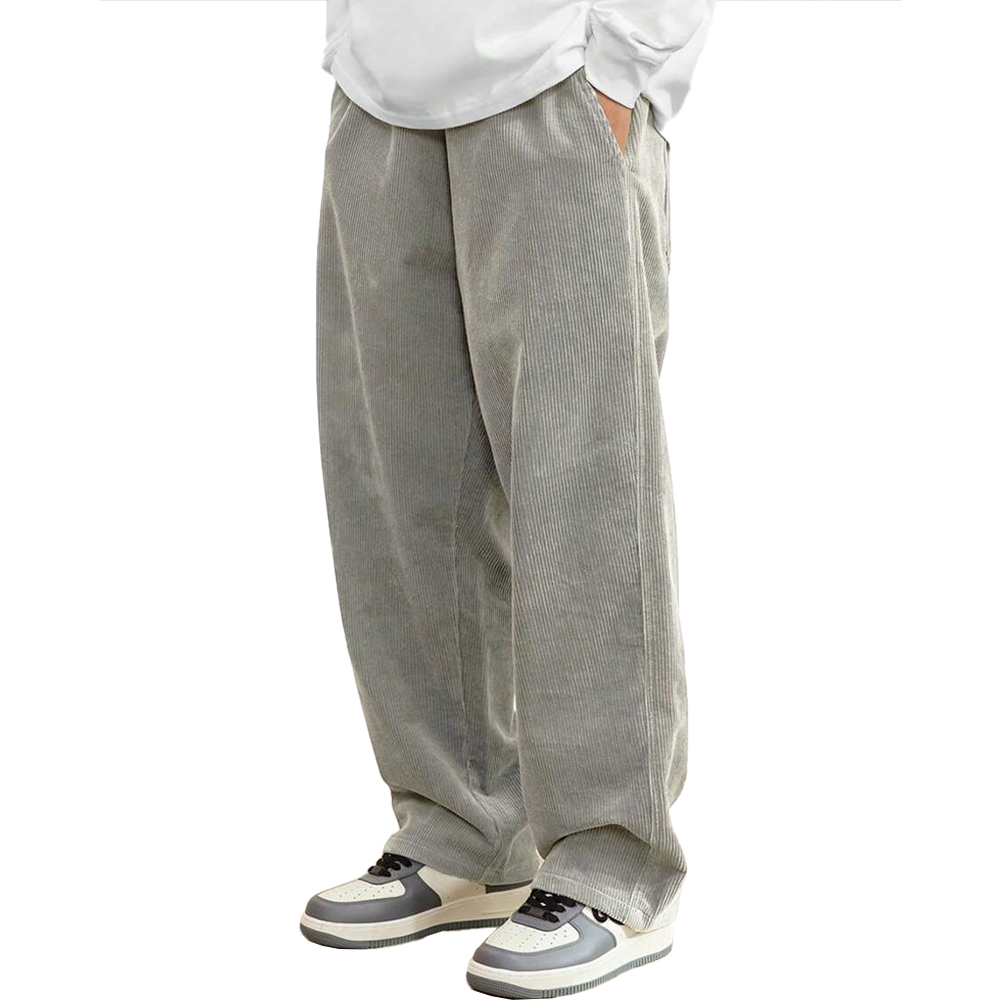 Lässige Cordhose mit weitem Bein und Kordelzug für Herren