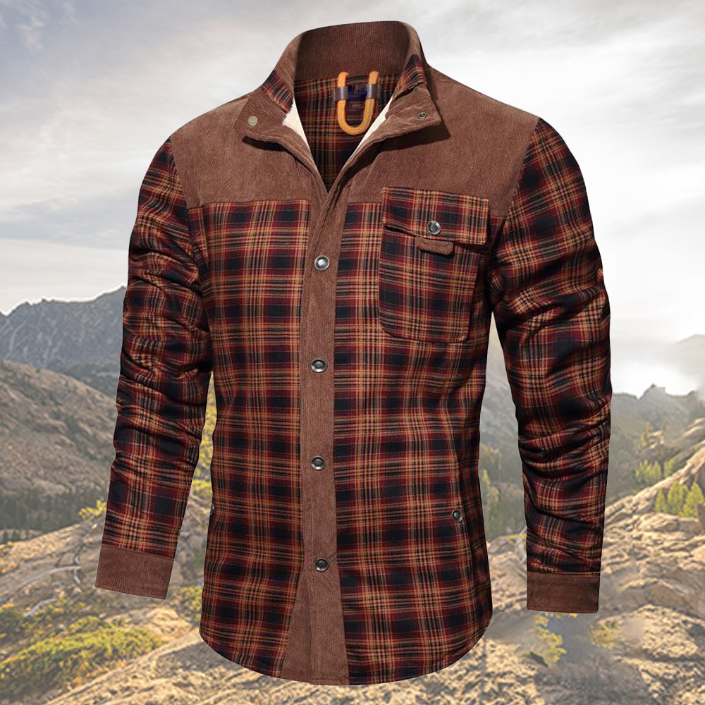 Kariertes Winterhemd und Fleecejacke für Herren