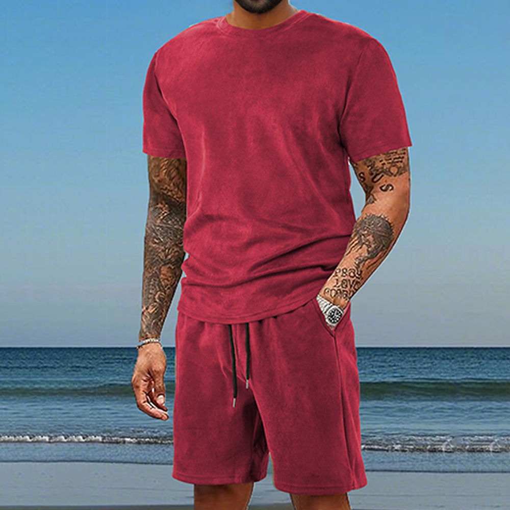 Dünner kurzärmeliger Herren-Sportanzug mit Shorts