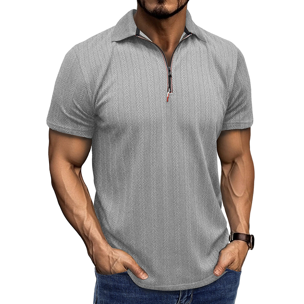 Sommer Herren Jacquard Revers Poloshirt Kurzarm