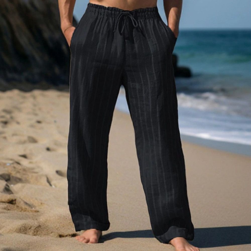 Lässige lockere gestreifte Hose mit weitem Bein für Herren