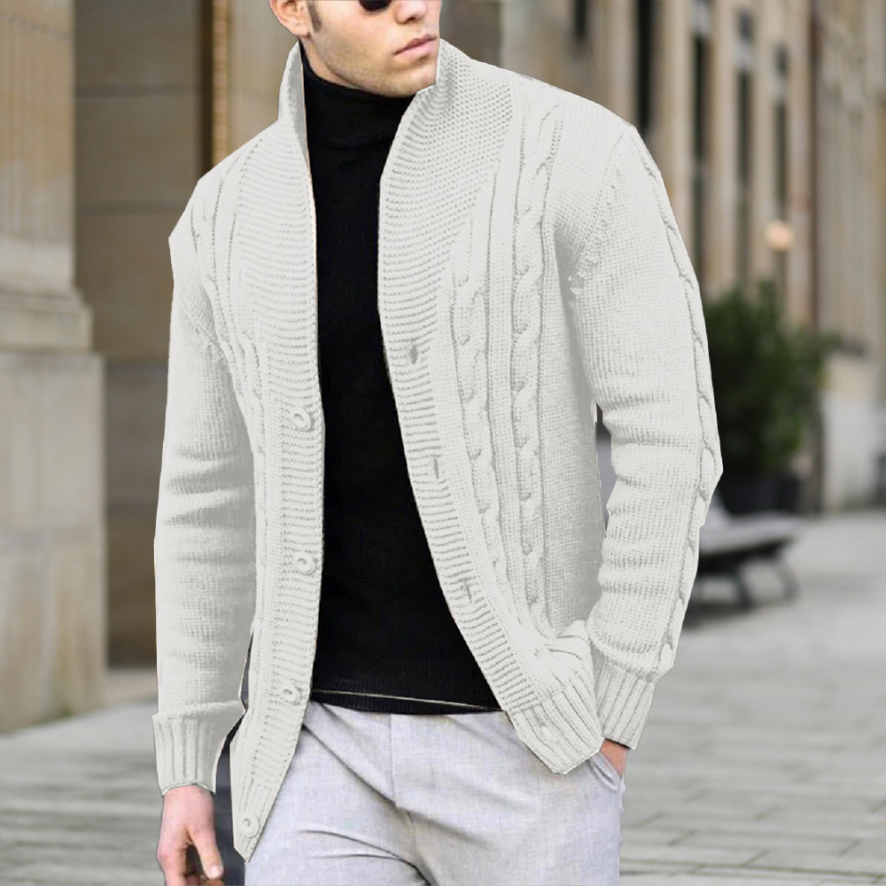 Cardigan tricoté chaud épais décontracté pour hommes