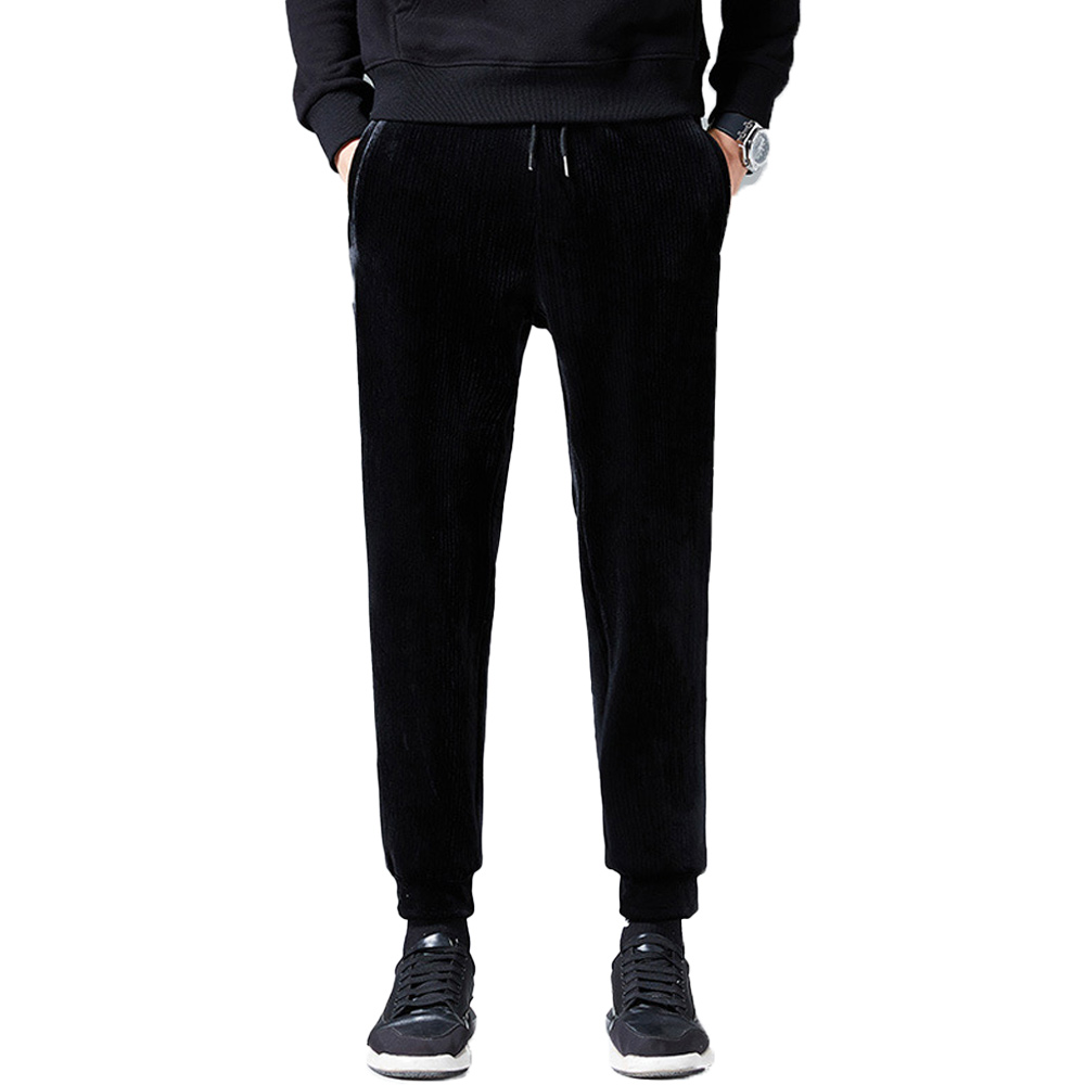 Pantalon décontracté en polaire épaisse pour hommes