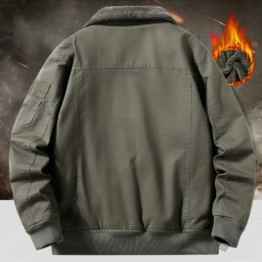 Blouson aviateur épais en polaire pour hommes