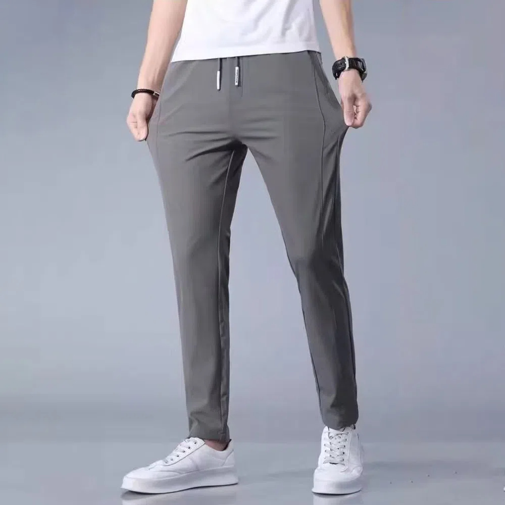 Pantalon décontracté droit stretch en polaire chaude pour hommes