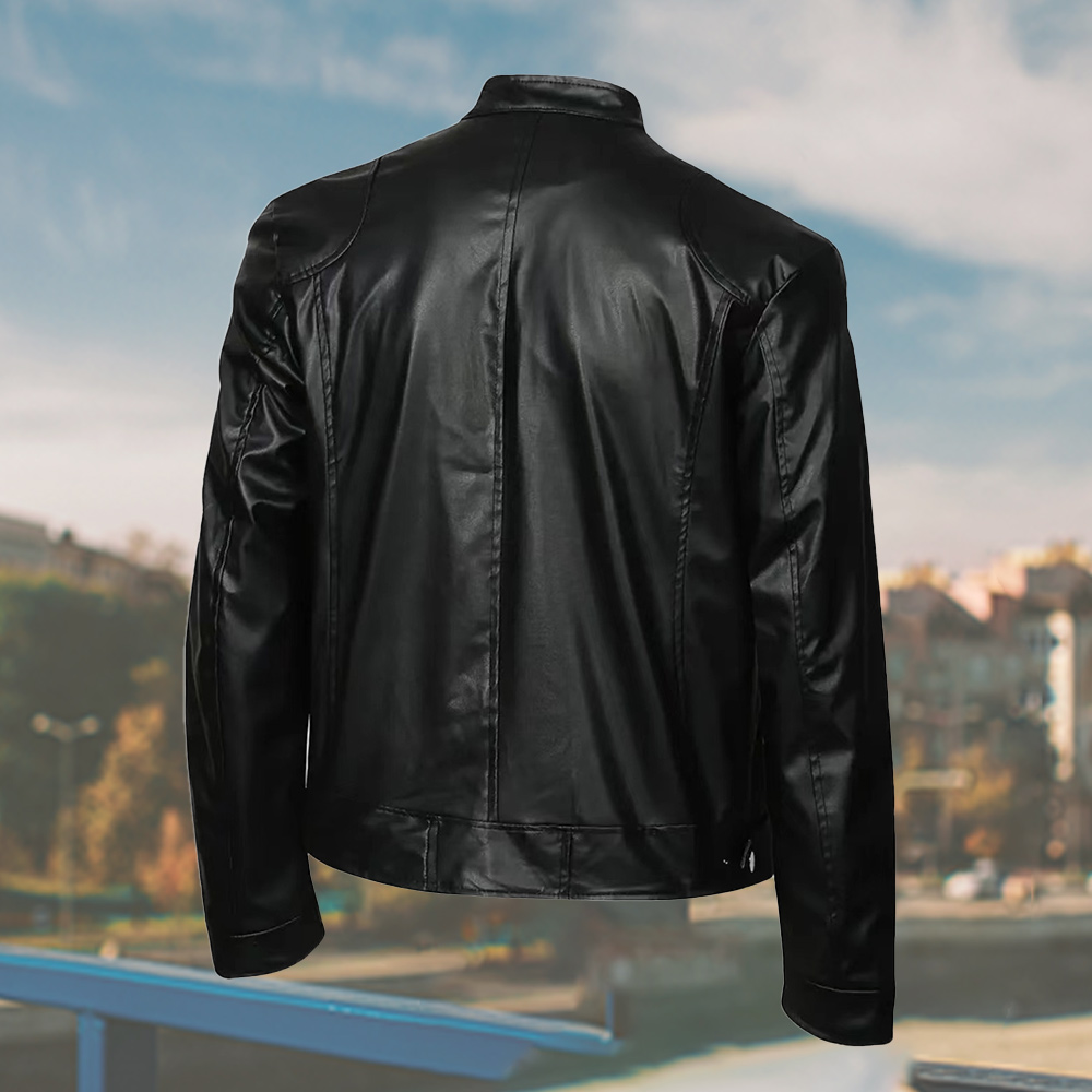 Alberchris™ New Men's Stand-up Collar Zipper Leather Jacket
