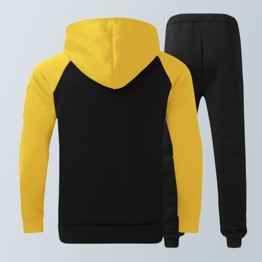 Zweiteiliger Anzug aus Sport-Sweatshirt und Hose mit Farbblockdesign für Herren