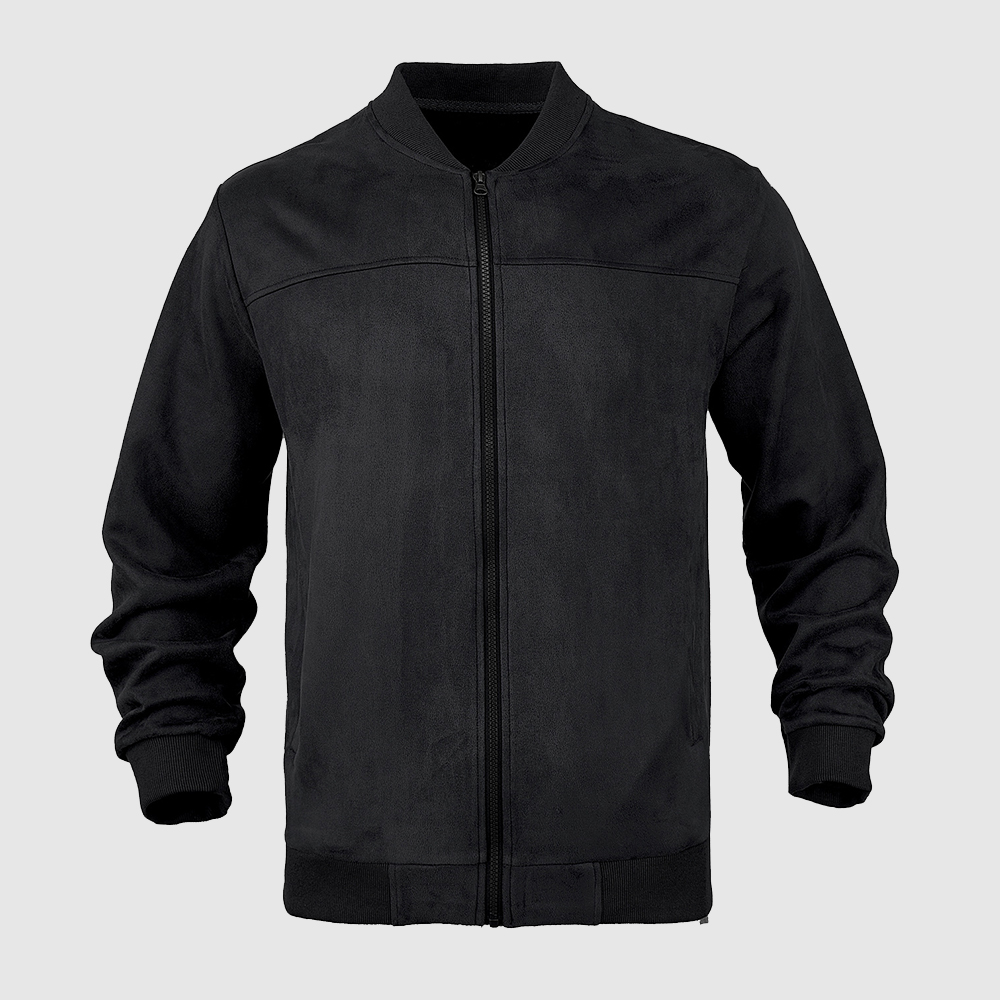 Lässige, einfarbige Vintage-Jacke aus Wildleder für Herren