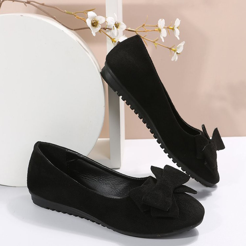 Metallwolke Flache Freizeitschuhe für Damen aus Wildleder mit Schleife