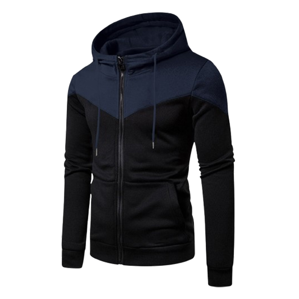 Herren-Sweatshirt mit Kapuze und langen Ärmeln in Kontrastfarbe