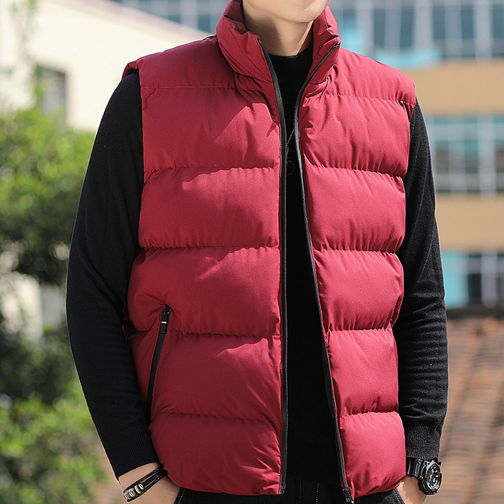 Warme Weste mit Rollkragen und Reißverschlusstasche für Herren