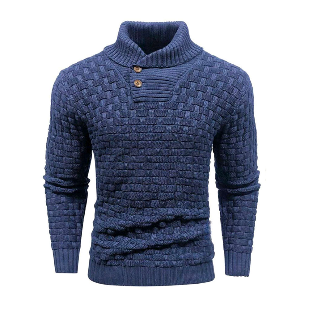 Pull décontracté à revers en tricot pour hommes