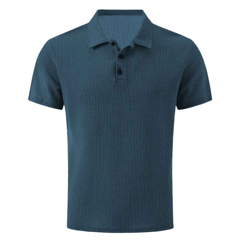 Kurzärmliges Poloshirt aus gestricktem Mesh für Herren