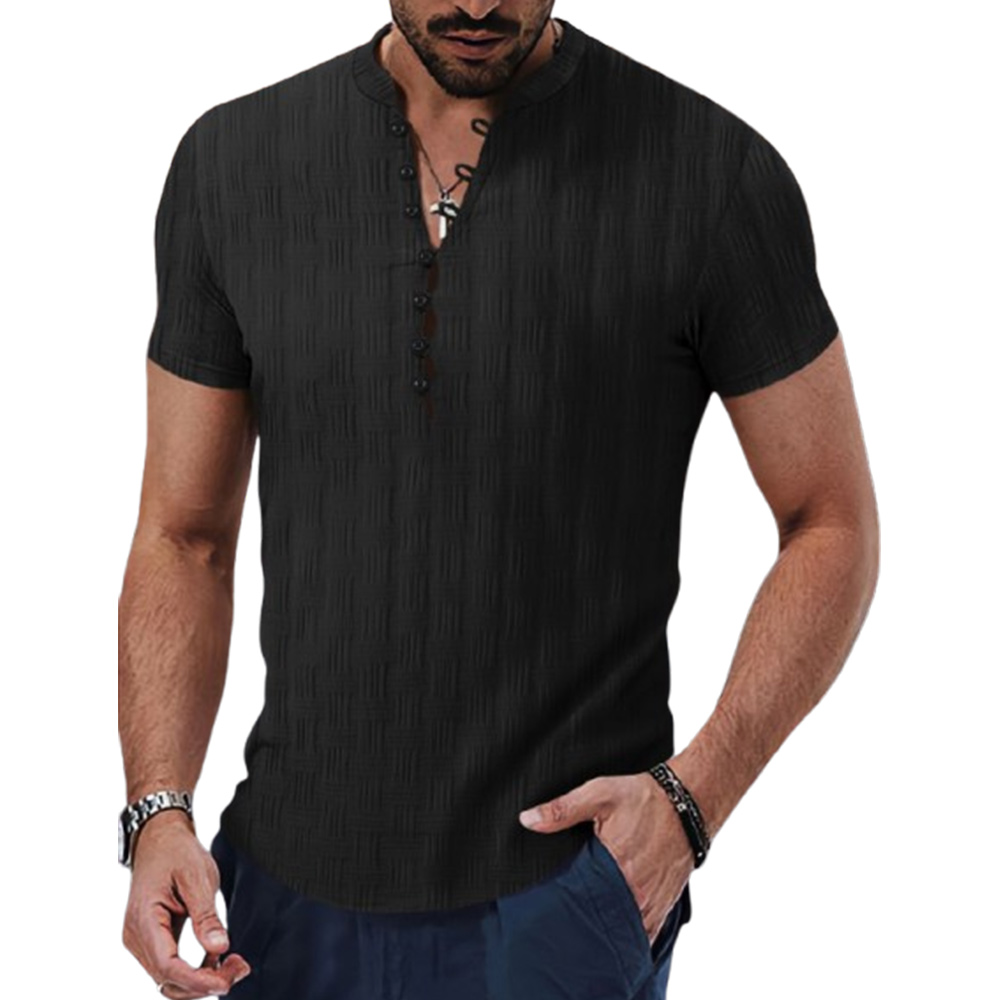 Lässiges Jacquard-Kurzarm-Poloshirt für Herren