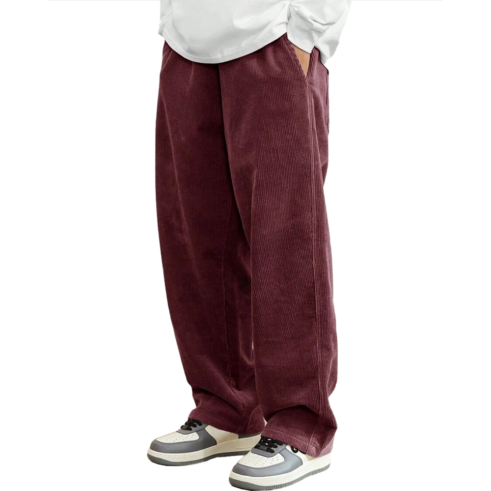 Lässige Cordhose mit weitem Bein und Kordelzug für Herren