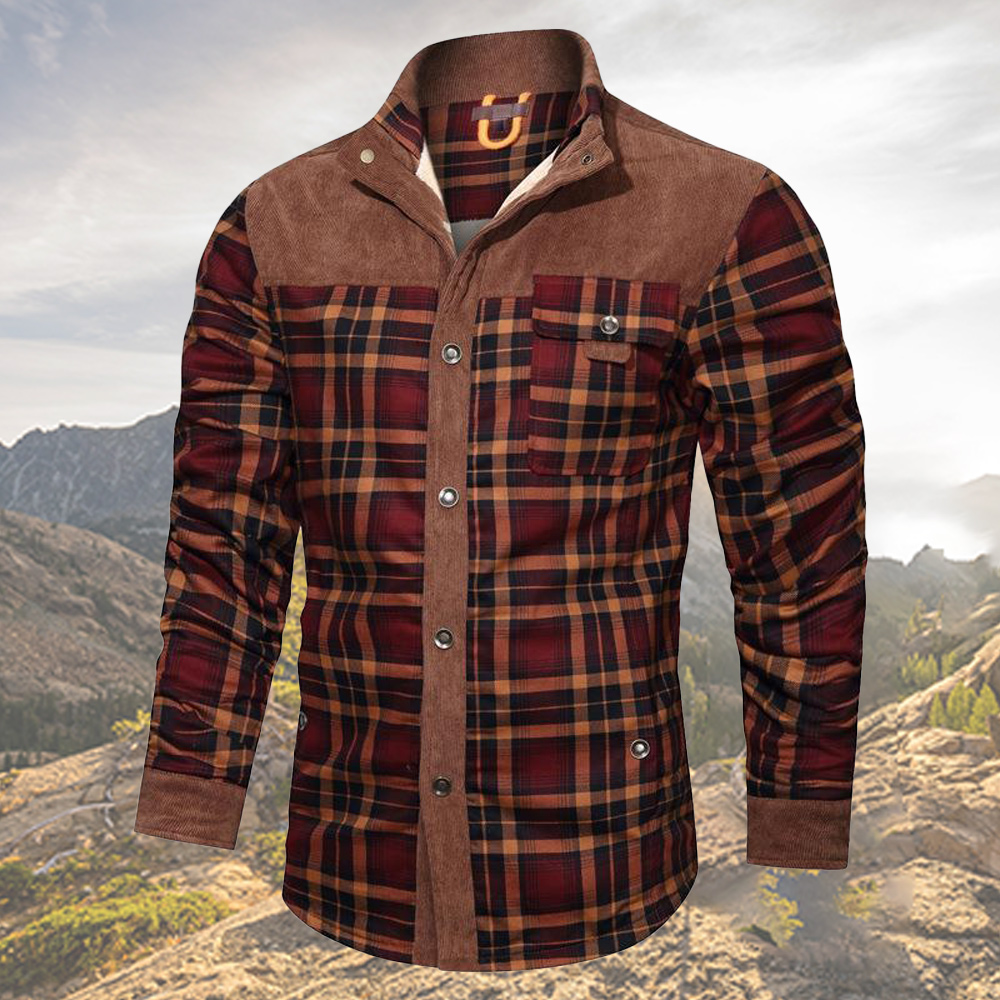 Kariertes Winterhemd und Fleecejacke für Herren