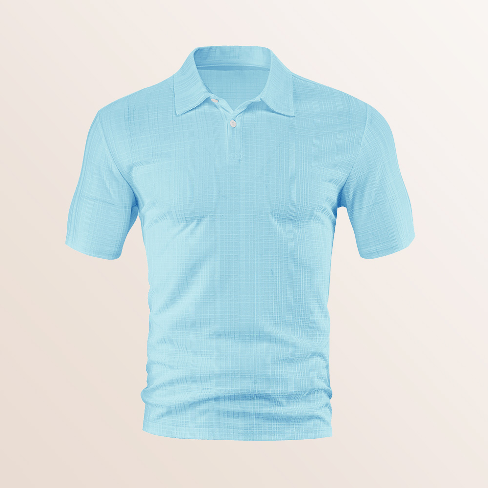 Dünnes Jacquard-Revers-Kurzarmshirt für Herren im Sommer