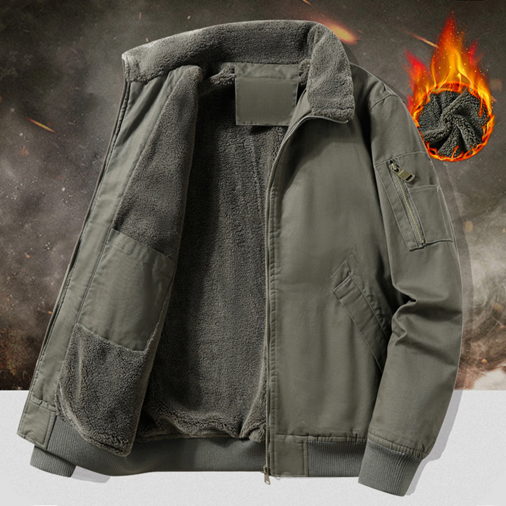 Blouson aviateur épais en polaire pour hommes