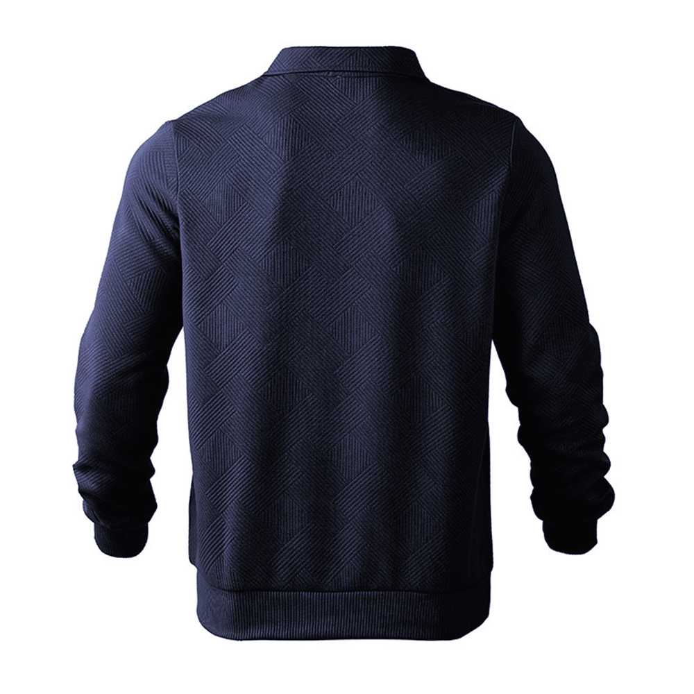 Modisches, einfarbiges Poloshirt mit Revers und langen Ärmeln für Herren