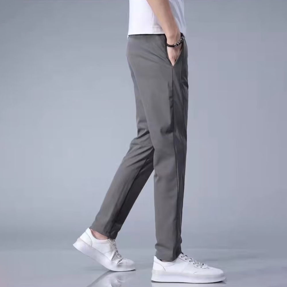 Pantalon décontracté droit stretch en polaire chaude pour hommes