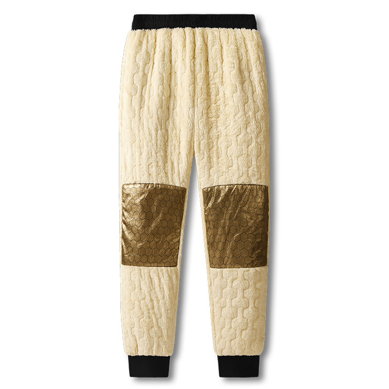 Pantalon décontracté coupe-vent en polaire chaude pour hommes