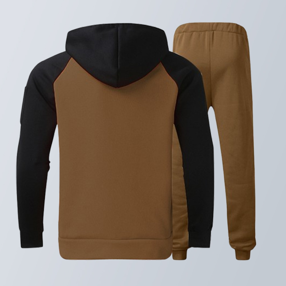 Zweiteiliger Anzug aus Sport-Sweatshirt und Hose mit Farbblockdesign für Herren