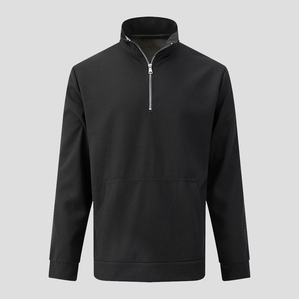 Langarm-Sweatshirt mit Rollkragen und Waffelmuster für Herren