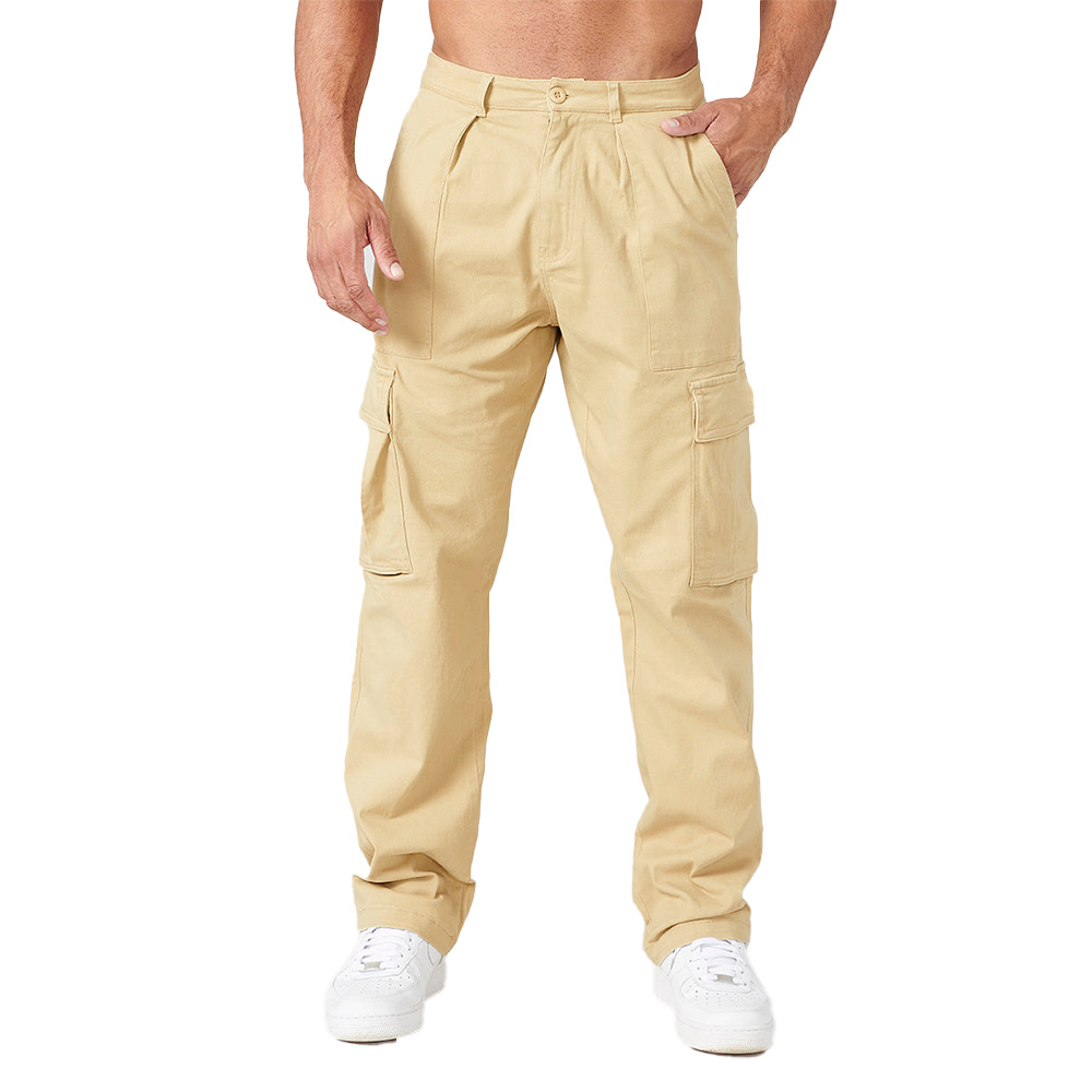 Lässige, einfarbige, gerade Cargohose für Herren