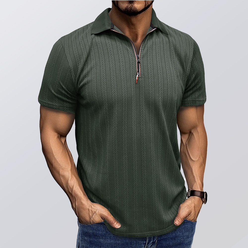 Sommer Herren Jacquard Revers Poloshirt Kurzarm