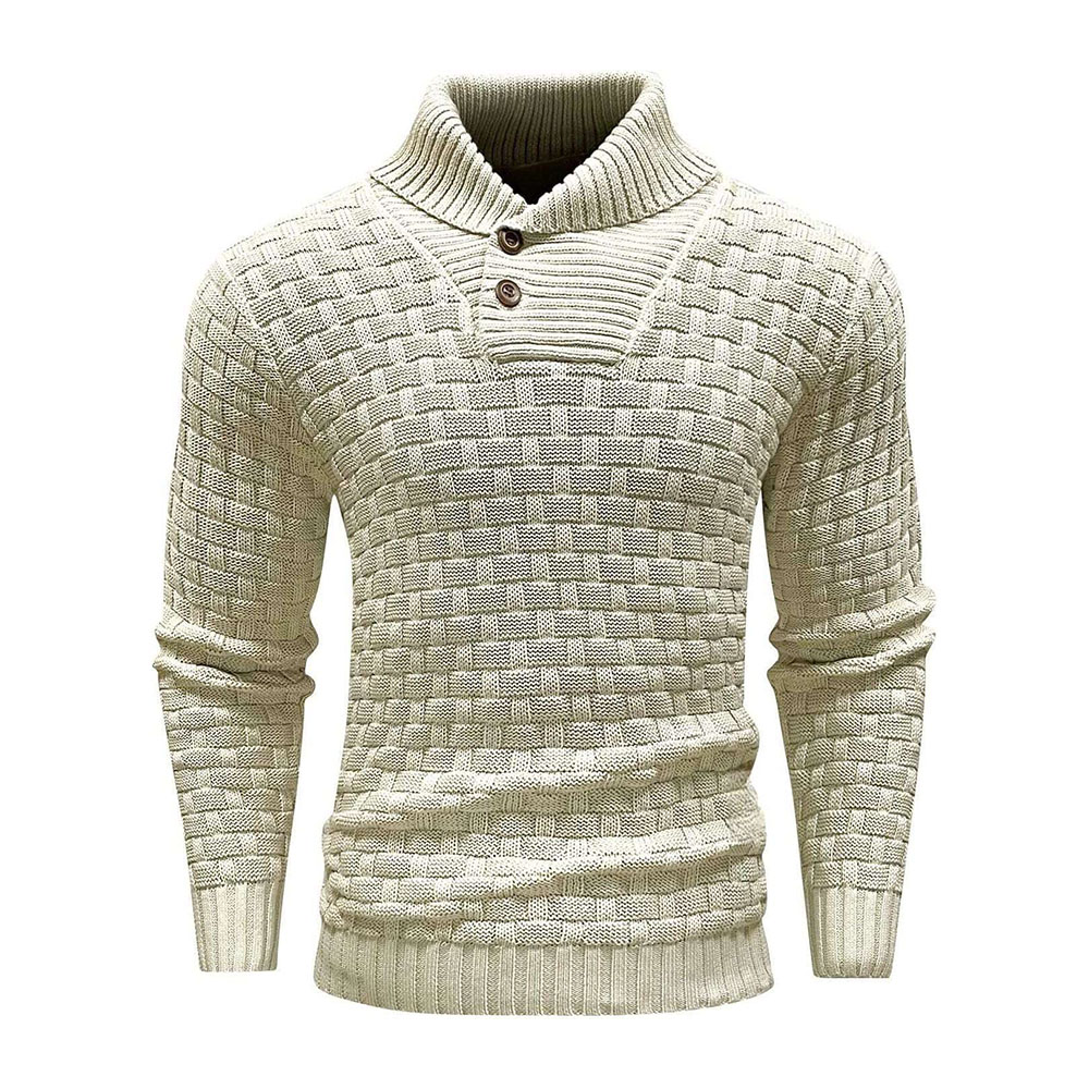 Pull décontracté à revers en tricot pour hommes