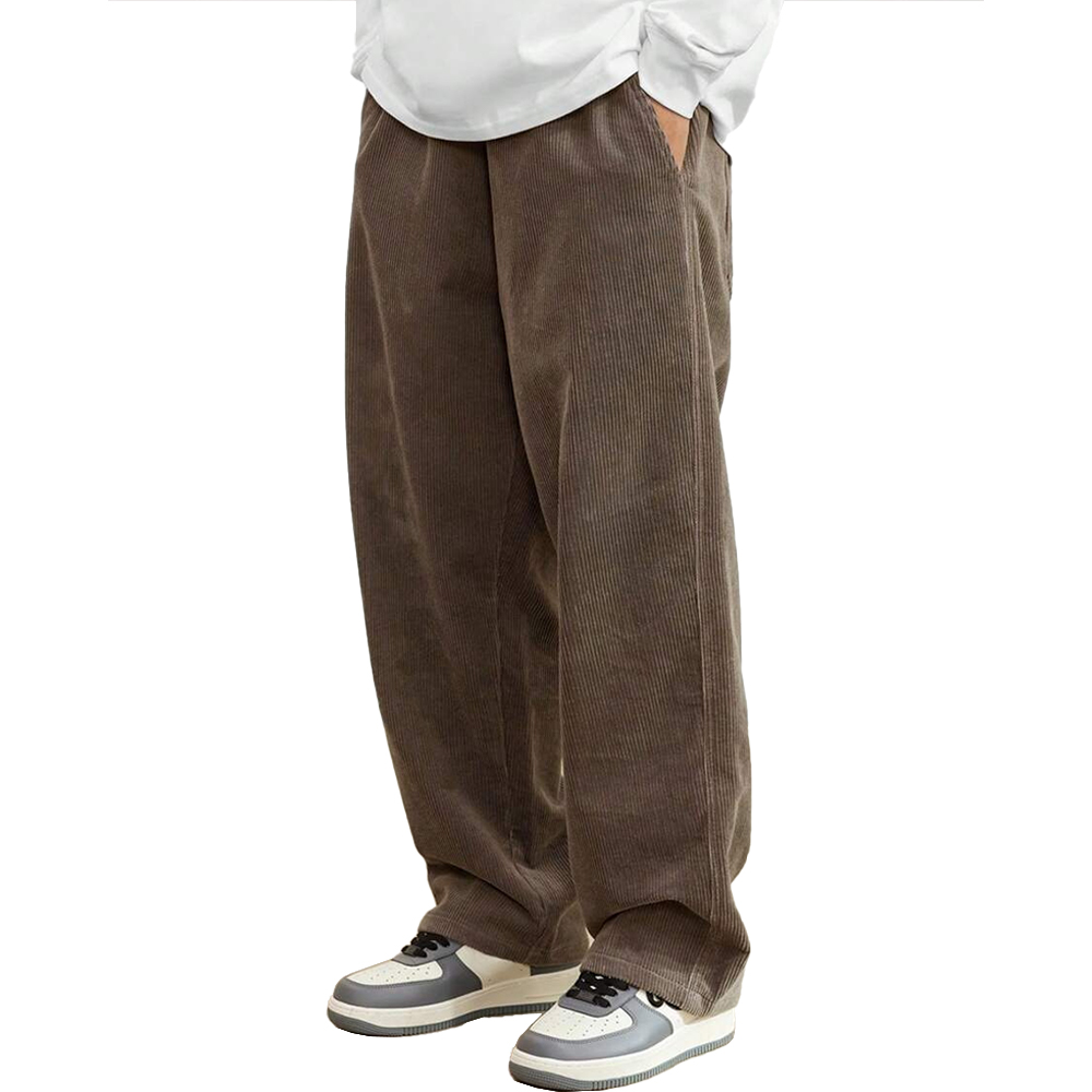 Lässige Cordhose mit weitem Bein und Kordelzug für Herren