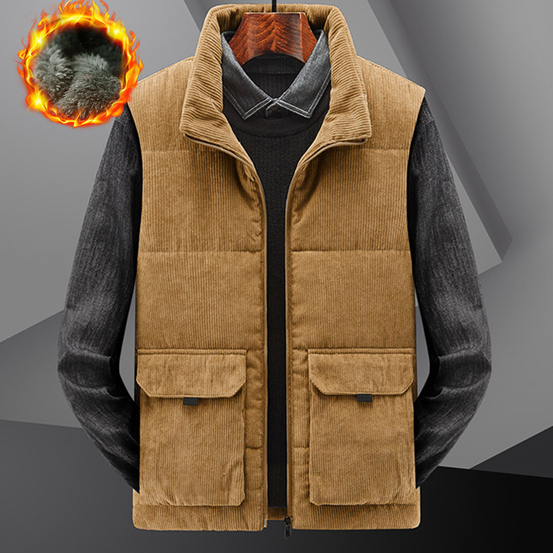 Neue warme Plüschweste aus Cord für Herren
