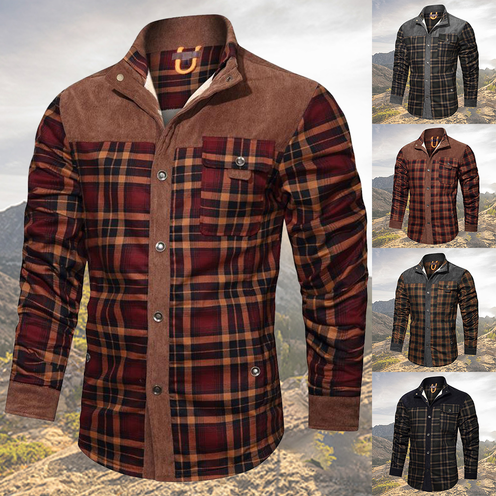 Kariertes Winterhemd und Fleecejacke für Herren