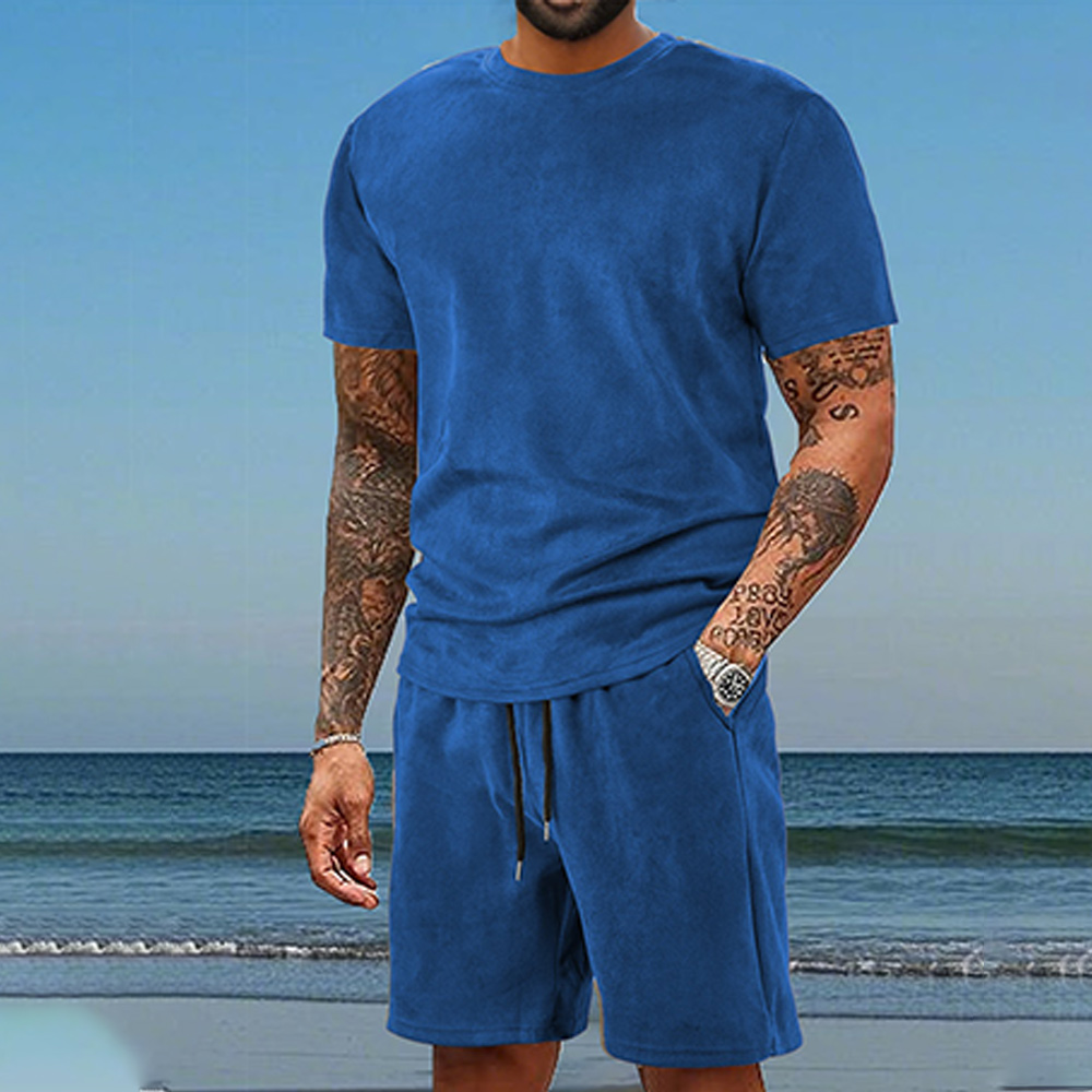 Dünner kurzärmeliger Herren-Sportanzug mit Shorts