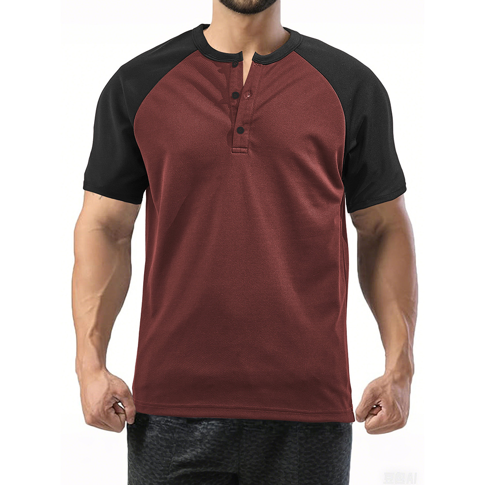 Modisches, schlichtes Herren-T-Shirt mit Raglanärmeln und Rundhalsausschnitt